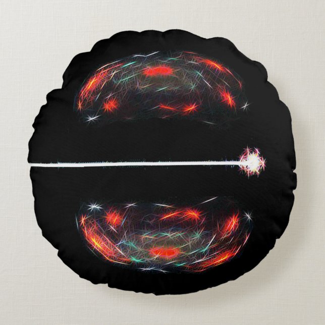 Cojín Redondo Dividiendo El Átomo (Anverso)