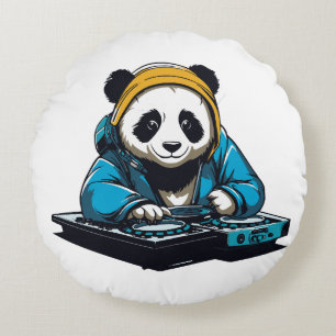 Cojín Redondo DJ Kawaii Panda