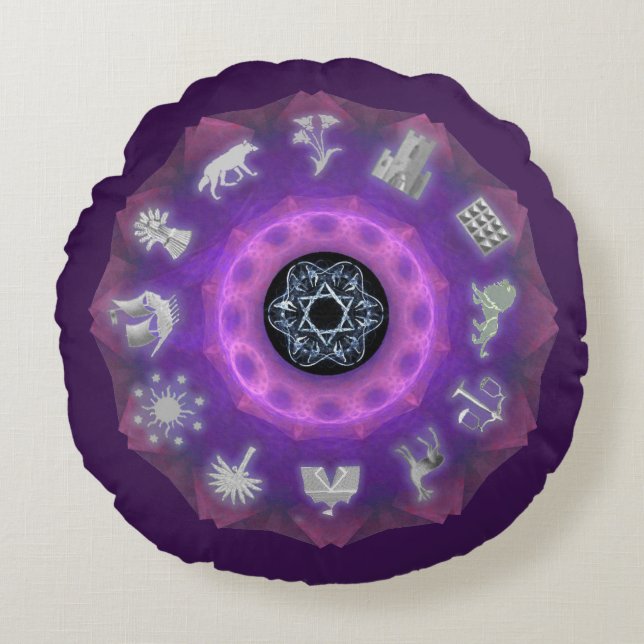 Cojín Redondo Doce tribus (Anverso)