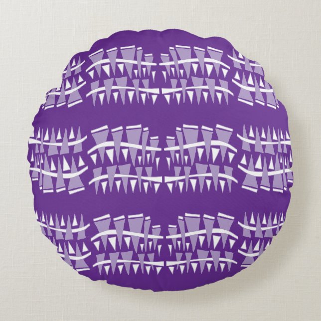 Cojín Redondo Dodle de filas triangulares44c (Anverso)