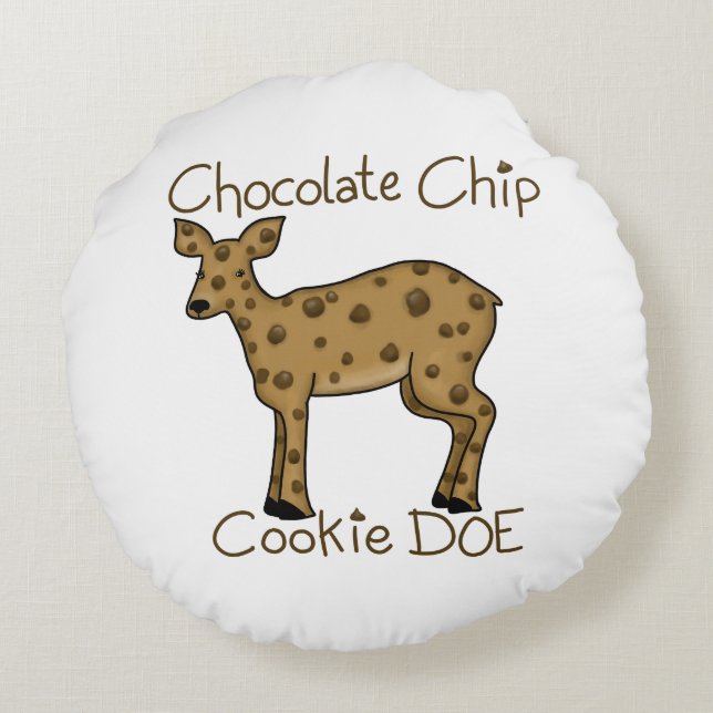 Cojín Redondo Doe de galleta de chocolate (Reverso)