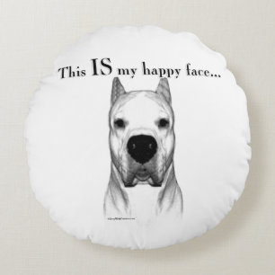 Cojín Redondo Dogo Argentino Happy Face