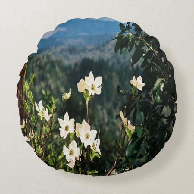 Cojín Redondo Dogwood está en flor......... (Anverso)