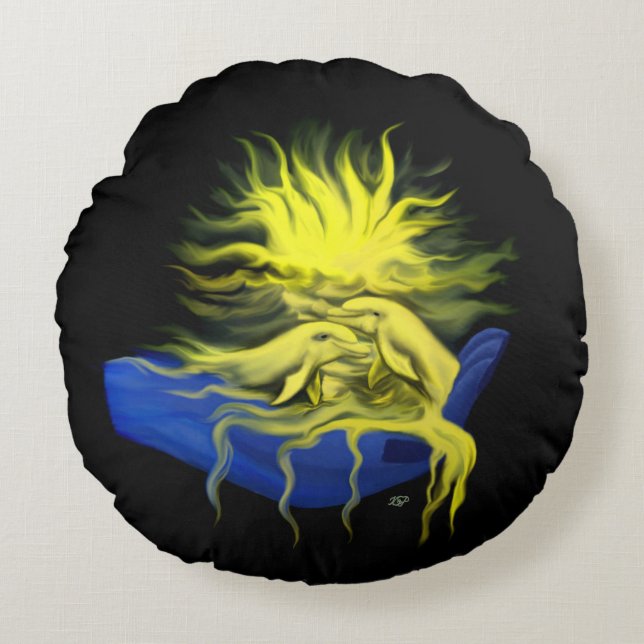 Cojín Redondo Dolphin Love (Anverso)