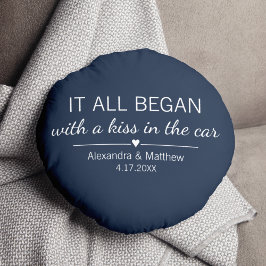 Cojín Redondo Donde Todo Comenzó Parejas Románticas del Día de S