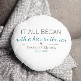 Cojín Redondo Donde todo empezó parejas románticas Día de San Va