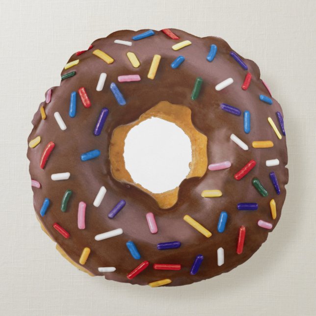 Cojín Redondo Donut Chocolate con espolvorines redondos (Anverso)