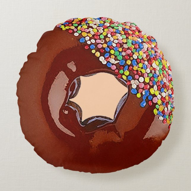 Cojín Redondo Donut de chocolate (Anverso)