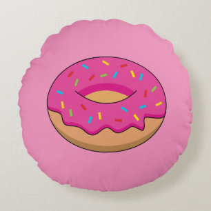 Cojín Redondo Donut de fresa con Personalizado Sprinkles