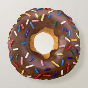Cojín Redondo Donuts de chocolate con salpicaduras