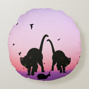 Cojín Redondo Dos Cats Beach Scene