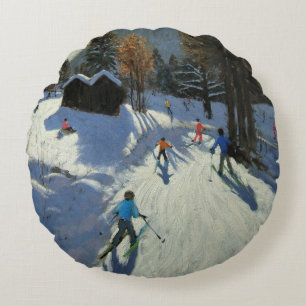 Cojín Redondo Dos chozas Pleney Morzine de la montaña