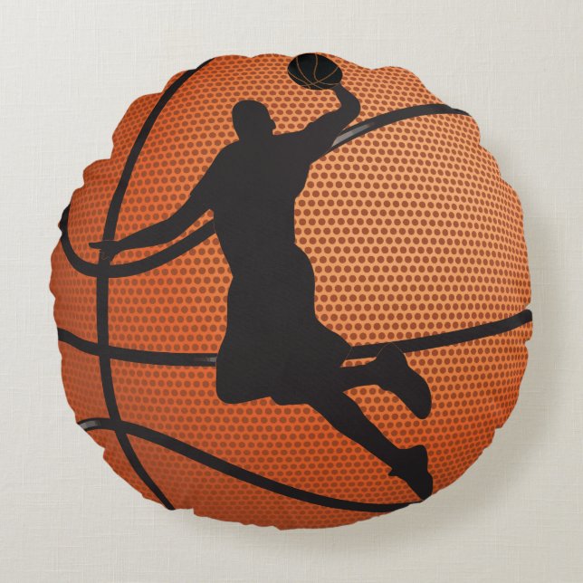 Cojín Redondo Dot de baloncesto (Anverso)