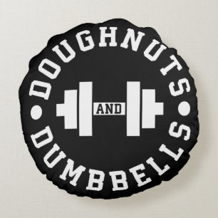 Cojín Redondo Doughnut y dumbombs - Carbohidratos - Divertido en