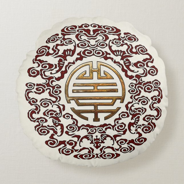 Cojín Redondo Dragon Chakra (Anverso)