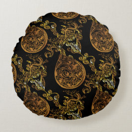Cojín Redondo Dragón de Oro