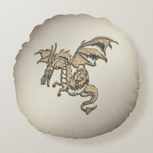 Cojín Redondo Dragón dorado