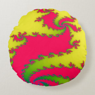 Cojín Redondo Dragon Fractal Pillow de Año Nuevo chino