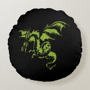 Cojín Redondo Dragón Verde