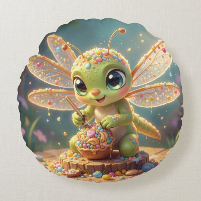 Cojín Redondo Dragonfly – Star Nectar of the Silent Night.6 (Anverso)