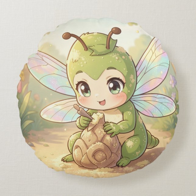 Cojín Redondo Dragonfly – Star Nectar of the Silent Night.7 (Anverso)