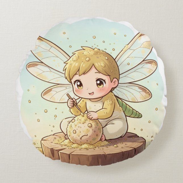 Cojín Redondo Dragonfly – Star Nectar of the Silent Night.8 (Anverso)