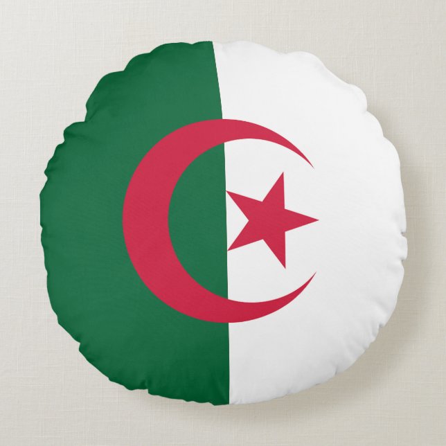 Cojín Redondo Drapeau Algérie (Anverso)