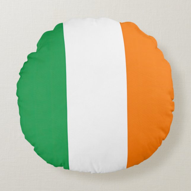 Cojín Redondo Drapeau Irlande Tricolore (Anverso)