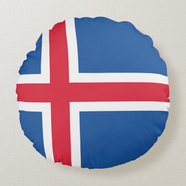 Cojín Redondo Drapeau Islande (Anverso)