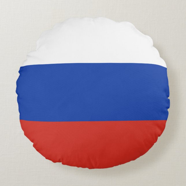 Cojín Redondo Drapeau Russie tricolore (Anverso)