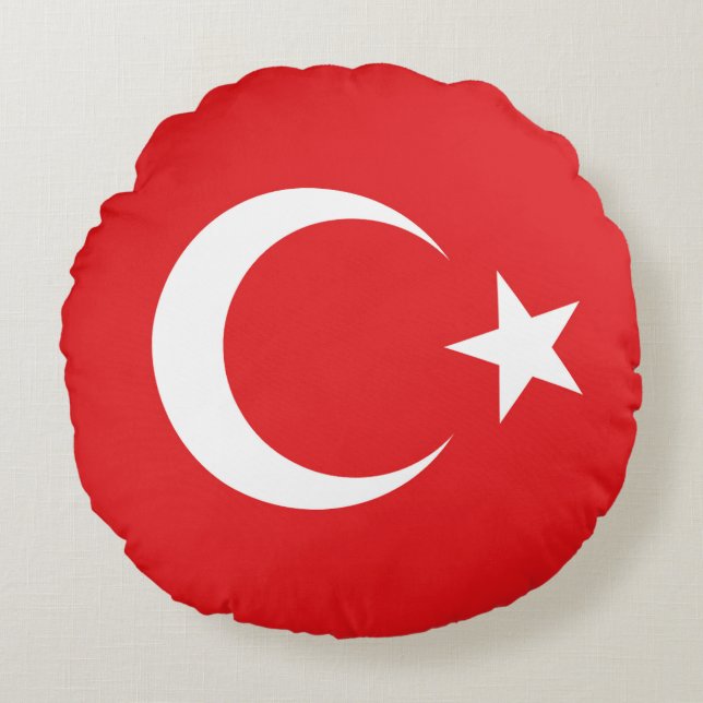 Cojín Redondo Drapeau Turquie (Anverso)