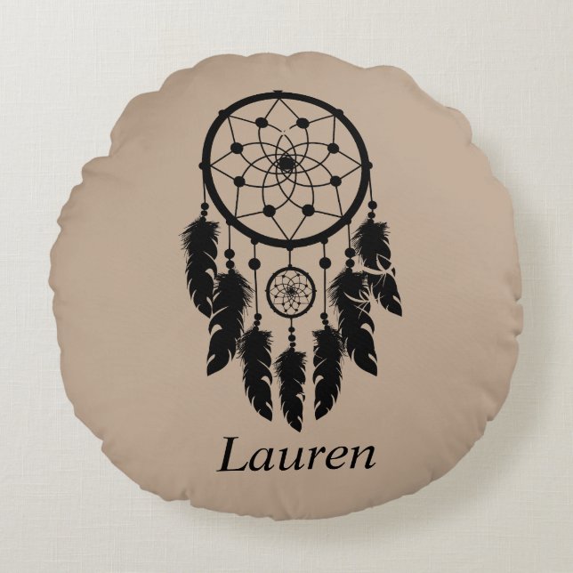 Cojín Redondo Dream Catcher, Mocha, Pillow redonda (Anverso)