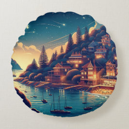 Cojín Redondo Dreamy Coastal Night