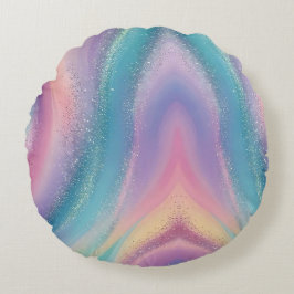 Cojín Redondo Dreamy Pastel Galaxy Resumen Diseño de Arte