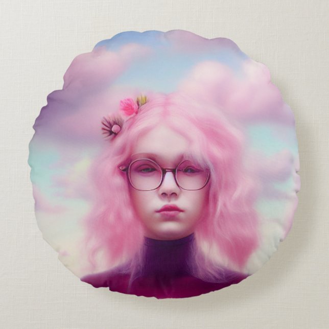 Cojín Redondo Dreamy Pink (Anverso)