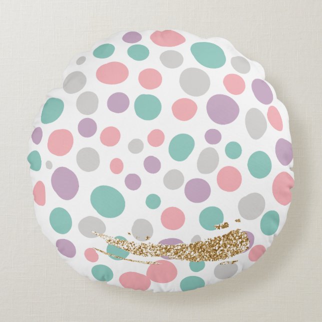 Cojín Redondo 'DreamyPastels' (Anverso)