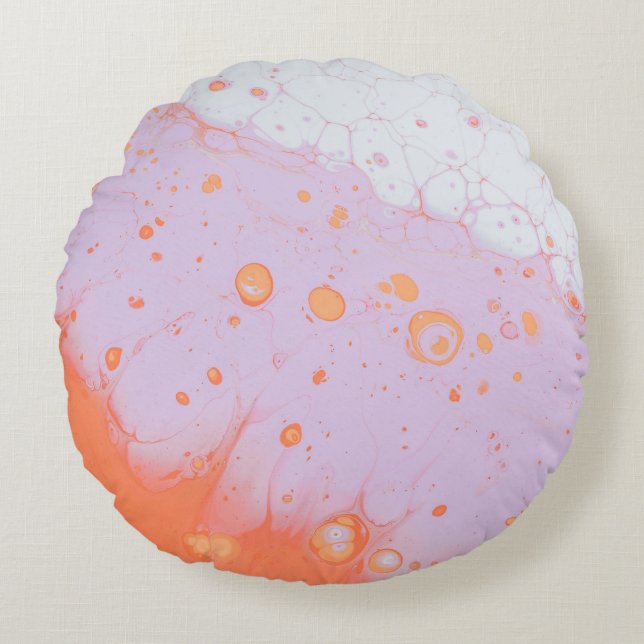 COJÍN REDONDO DROPLEOS DE AGUA EN LA SUPERFICIE ROJA (Anverso)