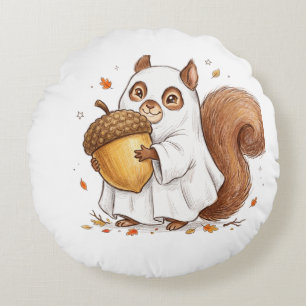 Cojín Redondo Dulce Ardilla Fantasma de Halloween Favor Personal