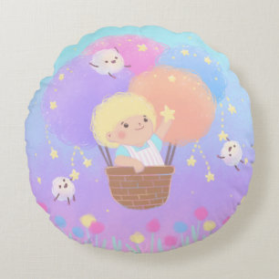 Cojín Redondo Dulce cabalgata de algodón con monstruos suaves