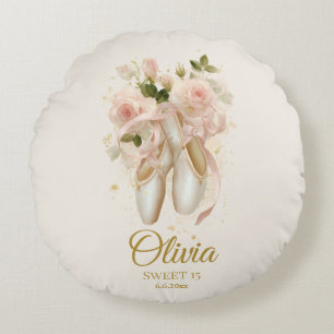 Cojín Redondo Dulce Rosé Ballet Soirée, personalizado