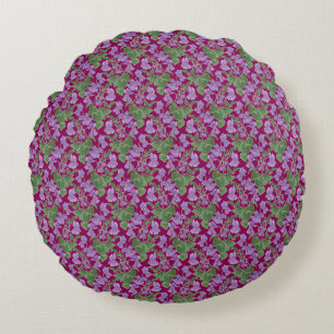 Cojín Redondo Dulce Violetas Personalizado Cushion Floral