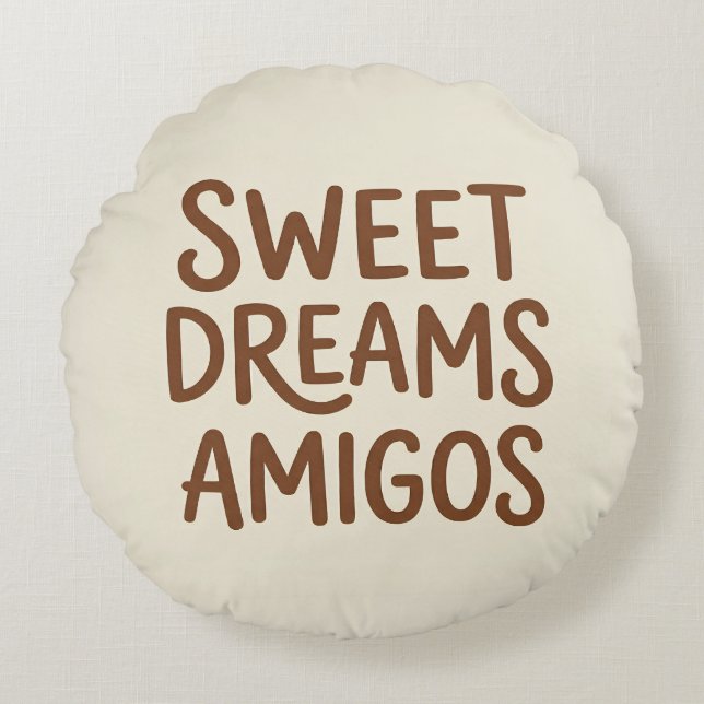 Cojín Redondo Dulces Sueños Amigos (Anverso)
