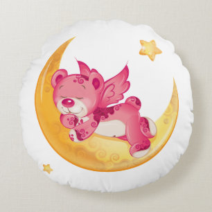 Cojín Redondo Dulces sueños con un oso Teddy