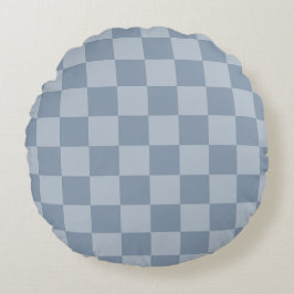 Cojín Redondo Dusty Blue Checkerboard