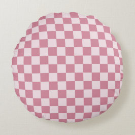Cojín Redondo Dusty rose checkerboard pattern