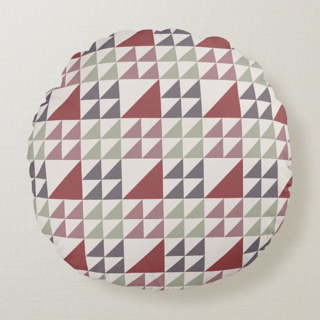 Cojín Redondo Dusty Rose Geometric Quilt Pattern Throw Pillow (Anverso)