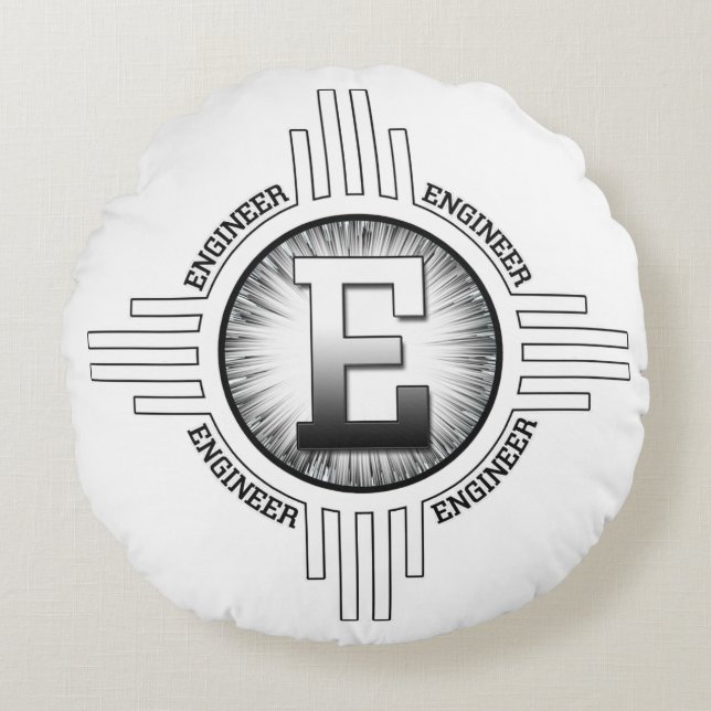 Cojín Redondo E Para INGENIERO (Anverso)
