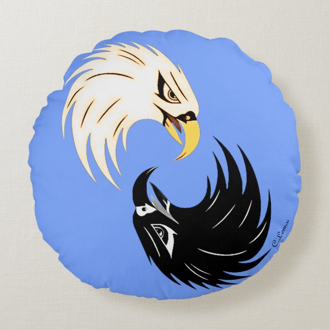 Cojín Redondo "Eagle Eye" Round Pillow - Purple (Anverso)