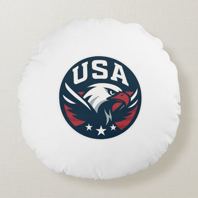 Cojín Redondo Eagle Roundel de Estados Unidos — Emblema deportiv (Anverso)