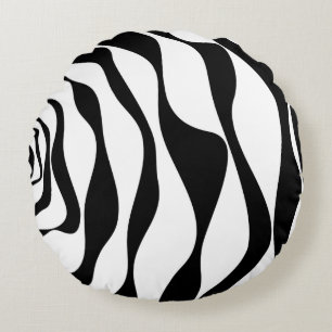 Cojín Redondo Ebb y Flow 4 - Blanco y negro